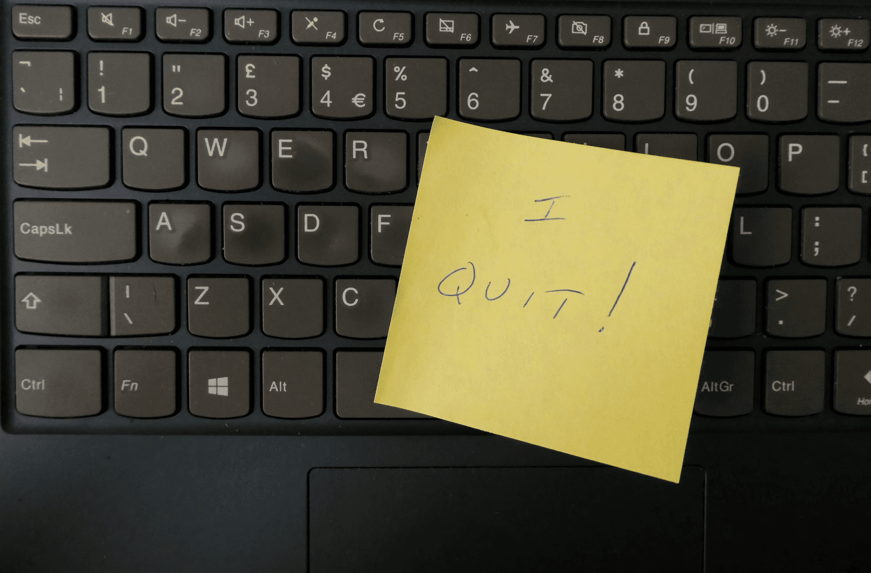 Employee Turnover featured image featuring a post-it note that says "I quit".